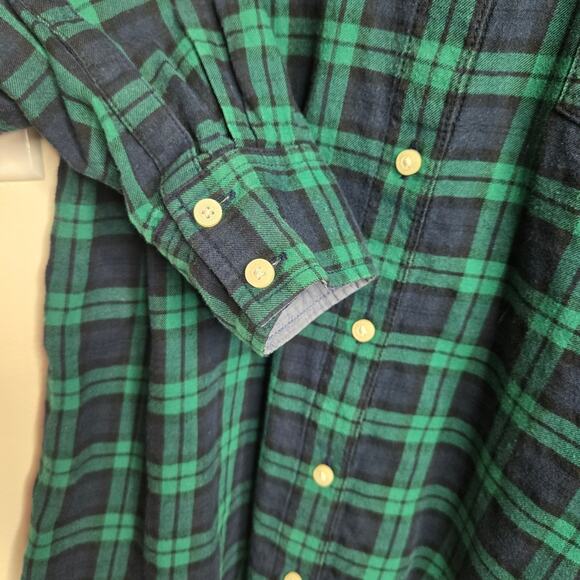 TOMMY HILFIGER Women's Blue & Green Plaid Longsleeve Button Down Shirt Size S/P - Picture 3 of 10